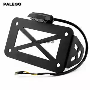 차축 사이드 마운트 오토바이 등록 번호판 거치대 브래킷 바버 혼다 카페 레이서용 LED 후미등 0.75 인치