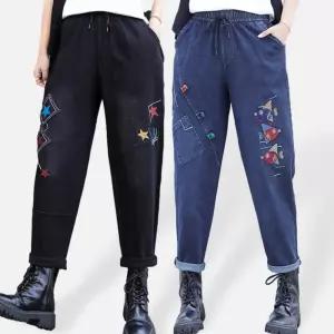 드롭핏 청바지 패치 데님 배기 팬츠 Cdl7+4qJL