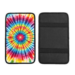 카 센터 콘솔 패드 방사형 타이 다이 디자인 팔걸이 커버 프로텍터 박스 쿠션