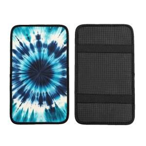 카 센터 콘솔 패드 블루-씨-타이-다이 팔걸이 커버 프로텍터 박스 쿠션