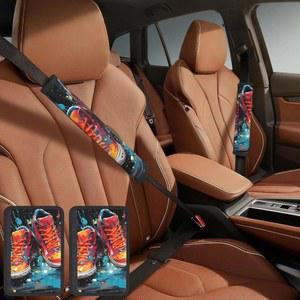 HQaxsfQxnr 안전벨트 커버 2팩 자동차 패드 개인 맞춤형 쿠션 염색 신발 하네스 숄더 스트랩 트럭 SUV 백팩용