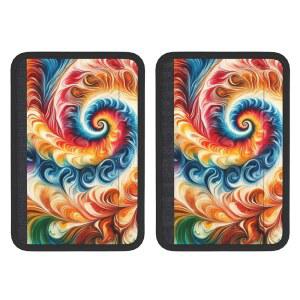 오겐스턴 네오프렌 카시트 벨트 어깨 패드 추상 페인팅 타이 다이 쿠션