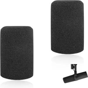 슈어 SM7B SM7dB와 호환되는 2PCS 마이크 팝 필터 폼 커버 소음 감소를 위한 윈드스크린 교체