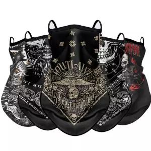 레트로 모토 사이클링 선 스크린 마스크 오토바이 Headscarf 여름 안티 uv 야외 목 헤드 커버 라이딩