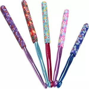 Coopay 대형 따뜻한 코바늘 세트 6.5mm~10mm 알루미늄 소프트 그립 키트 편안한 뜨개질 바늘 및 용품