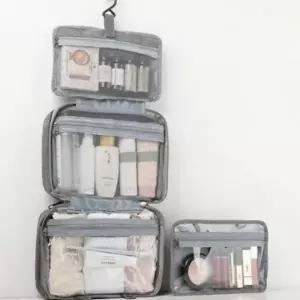 화장품 고리형 간편 파우치 투명 정리함 방수 휴대용 수납용