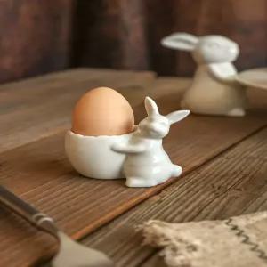 토끼 세라믹 에그 스탠드 계란 호텔 홀더 컵 부활절