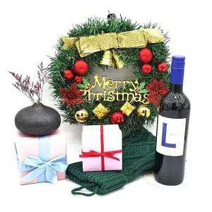 파티용품 크리스마스 리스 골드리본 장식 벽걸이 인테리어 데코 소품