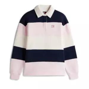 매장정품 TOMMY JEANS 타미진스 여성 배지 스트라이프 럭비티셔츠 T32G0TKT10TWT1 1275164