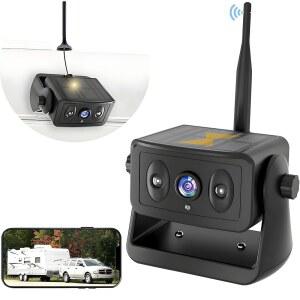 트럭용 무선 백업 카메라 /RV /트레일러 - 태양열 강력 마그네틱, WiFi, 배선 없음/드릴링, HD 나이트 비전, 방수, 저전력 및 Android와 함께 작동(간단한 설치)