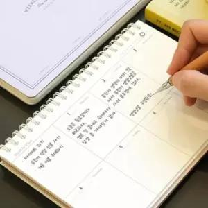 [문구/오피스] 4p위클리플래너 계획정리표 그리드노트 4p 수업스케줄러 격자노트 4개