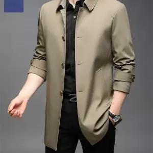 남자 하프 롱 캐주얼 오버 터틀넥 중장기 봄가을 슬리브 사이즈 카라 긴팔 트렌치 오버사이즈 코트 KS3