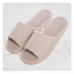 (타입 여성용 베이지)슬리퍼 실내용 푹신한 린넨 층간소음방지 실내화_24759663