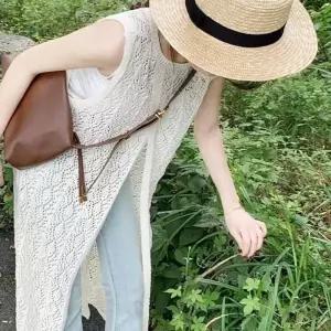 [오노마] ONM 여자 여름 외출 바캉스 패션 트임 레이어드 롱 조끼