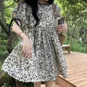 [오노마] ONM 여름 여성 러블리 나들이 바캉스 플라워 미니 반팔 원