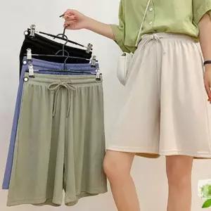 [오노마] ONM 여성 여름 허리밴딩 와이드 반바지 홈웨어 쿨팬츠