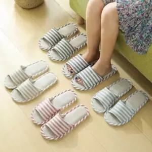 [오노마] ONM 스트라이프 린넨 슬리퍼 실내화 하우스 감성 편안한