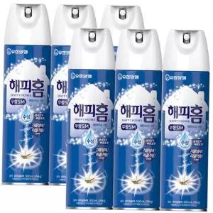 500mlx6개 해피홈 에어로솔 수성 무향 모기 스프레이