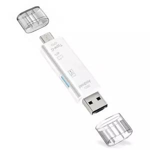 C타입 비즈 3in1 멀티 카드리더기 5핀 USB (화이트)