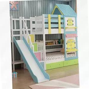 2층 원목 분리형 미끄럼틀침대 조립식 1200x1900mm