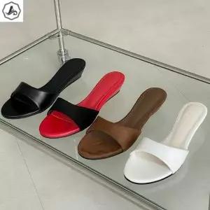 [애슬릿] 여성 뮬 슬리퍼 발편한 웨지힐 데일리 키높이 3cm