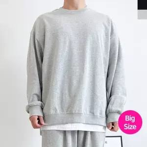 블레오 남자 빅사이즈 라운드넥 트임 무지 맨투맨 DM260318139