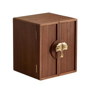 초신 블랙 호두 나무 보석 상자 5겹 대형 나무 보석 정리용 황동 손잡이 목걸이 반지 귀걸이 시계 보관 발렌타인데이 선물 (7.9x8.7x10.0인치)