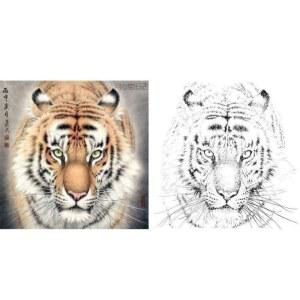 민화 호랑이 그리기 풍수 자수 돌아온 집에두면좋은 생기 비단화 제작하다