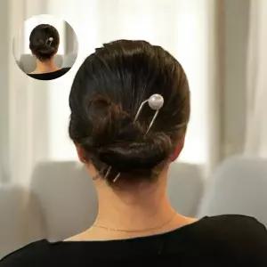 올림머리 왕진주 U자핀 비녀 올림머리핀 헤어코사지