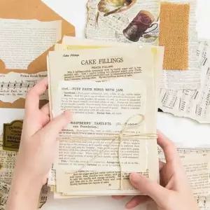 빈티지 배경지 57매 페이퍼 랩핑지 레트로 영자신문