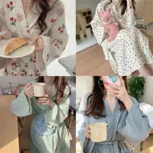 올데이 로브 후르츠 홈웨어 호텔 라운지 골프 로브가운 샤워가운 원피스잠옷