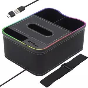 ( )멀티 콘솔박스 컵홀더 고속충전기 블랙 수납함 C88 무드등 차량용