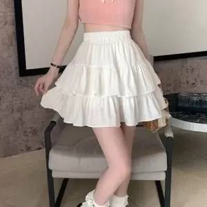 여성 봄 가을 허리밴딩 치마 하이웨스트 속바지 미니 캉캉 A라인 스커트 미니 밴딩치마 스커트 꽃놀이룩