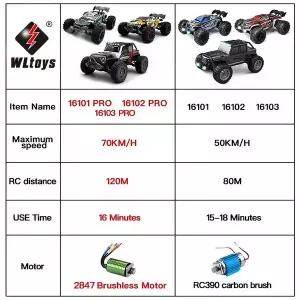 수집품 RC Wltoys 116 70km/h 또는 50km/h 4륜구동 RC카LED 포함 고속 드리프팅 몬스터 4x4 트럭 남자아이