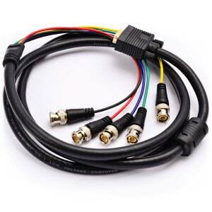 BTOHD VGA 5BNC 5미터 1 케이블 TO 변환 12MM 블랙 RCA 연결