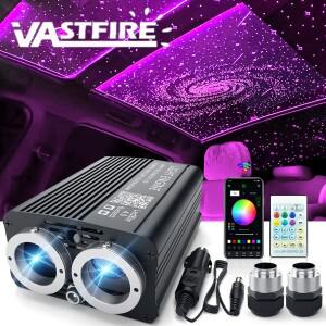 트윙클 듀얼 포트 광섬유 스타 천장 키트 유성 효과 APP 자동차 지붕 별 조명용 32W