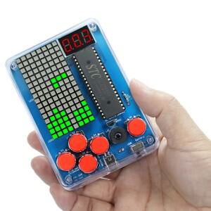 DIY 키트 전자 픽셀 게임 콘솔 LED 도트 매트릭스 디지털 튜브 디스플레이 STC15F2K60S2 MCU 양면 PCB 납땜