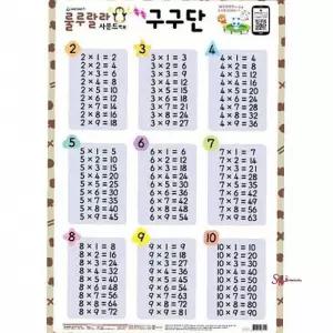 사운드벽보 520x765mm 룰루랄라 구구단qrs632