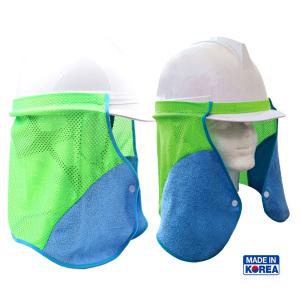 국산 안전모 목그늘 타올 타월 수건 햇빛가리개 땀흡수대 그늘이 자외선차단 차단막 땀내피 그늘막 똑딱이 덕신상공
