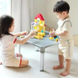공부와 놀이를 하나로! 6in1 레고블럭테이블 레고책상 판 듀플로호환 블럭테이블