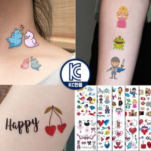 KC인증(동화-10장세트) 아동 어린이 유아 타투 헤나 판박이 스티커 왕자 공주 캐릭터 어린이집 단체 행사용