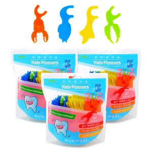 242 유아용 치실 80개입 3팩 (총 240개) 유아 구강 어린이 칫솔 치실