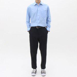 [더셔츠스튜디오] 블루 레귤러 레이온혼방 솔리드 셔츠 (TSS503)