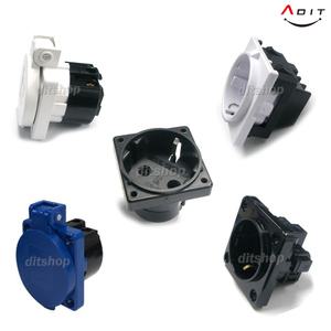 ADIT 방우형 방우1구 IP54 방수 매입 취부형 판넬 고정용 고급형 렉용 220V 1구 접지형 콘센트 검정