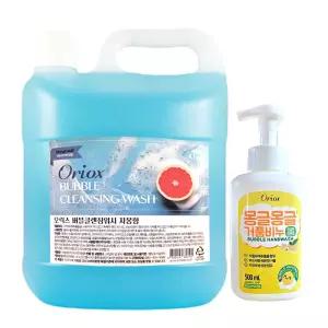 오릭스 거품비누 4.1Kg + 오릭스 몽글몽글 거품 핸드워시 500ml 대용량 비누 손세정제 핸드워시 리필