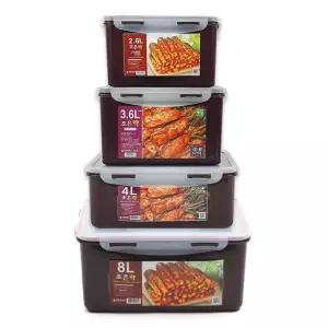 조은락 초코 밀폐용기 2.6L/3.6L/4L/8L 핸들 김치통 담금통