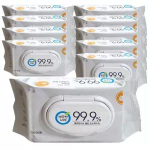 깨끗한나라 클린 손소독티슈 캡 60매 X10개