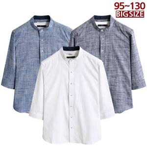 DN린넨라이크차이나7부 빅사이즈 셔츠 남방 남자 남성