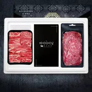 횡성한우 1등급 찜갈비 선물세트 실속 갈비 불고기 총1.1kg