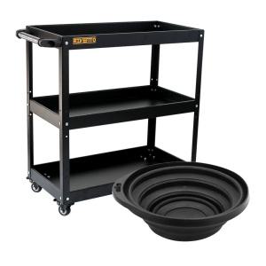 리벤토 3단 이동식 공구함+KDY 자석접시 KPT-250(접이식) 부품 볼트 보관다이 이동공구대 툴카트 MTB-720S